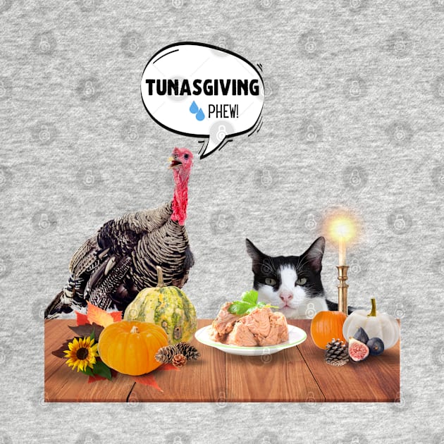 Turkey and Cat Thanksgiving (Don't Eat Turkey, Eat Tuna) by leBoosh-Designs